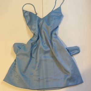 Blue Mini Dress with Pockets
